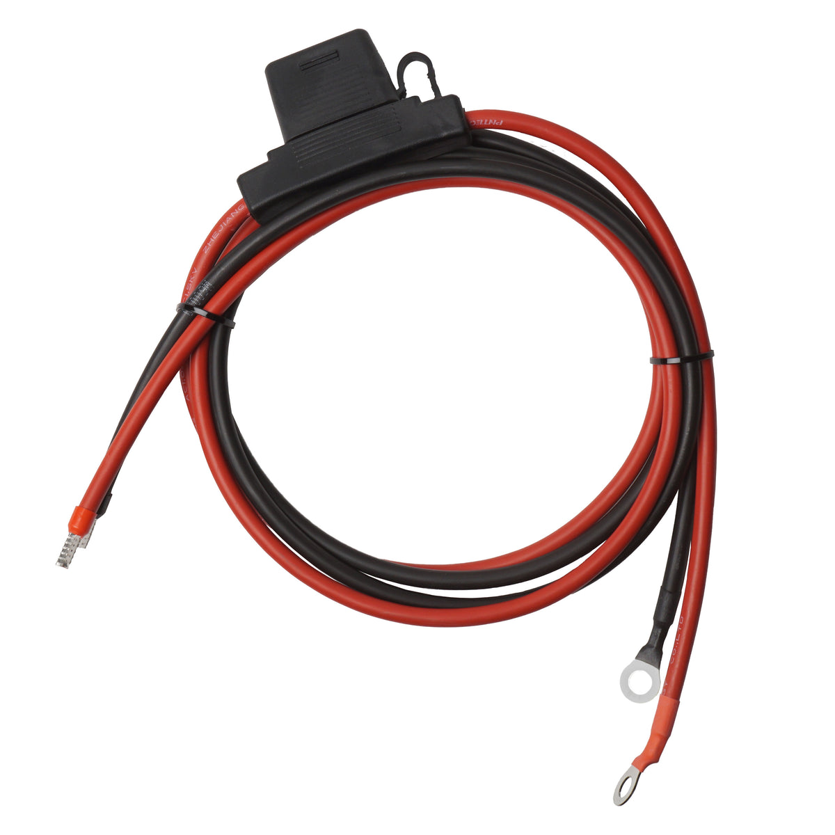 WATTSTUNDE® Sicherungskabel (mit Sicherung 40A) 2x10mm² M8/Aderendhülse 1,5m rot/schwarz