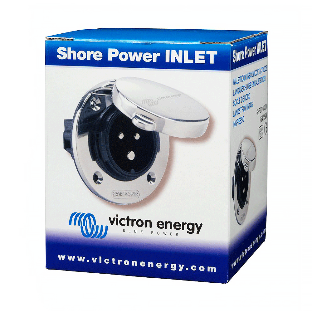 Victron 16A 250V stainless steel shore power built-in socket with cover