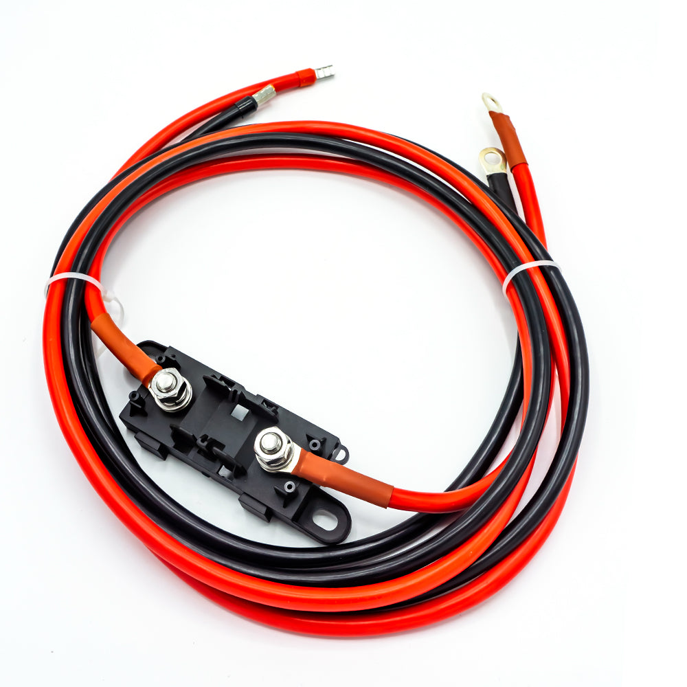 WATTSTUNDE® Sicherungskabel (mit Sicherungshalter) 2 x16 mm² M8/Aderendhülse 1 m rot/schwarz