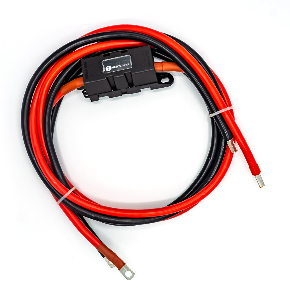 WATTSTUNDE® Sicherungskabel (mit Sicherungshalter) 2x25 mm² M8/Aderendhülse 1 m rot/schwarz