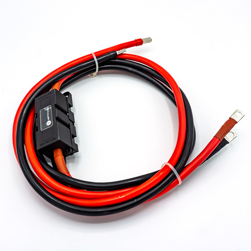WATTSTUNDE® Fuse Cable (with Fuse Holder) 2x25 mm² M8/Wire End Ferrule 2 m Red/Black