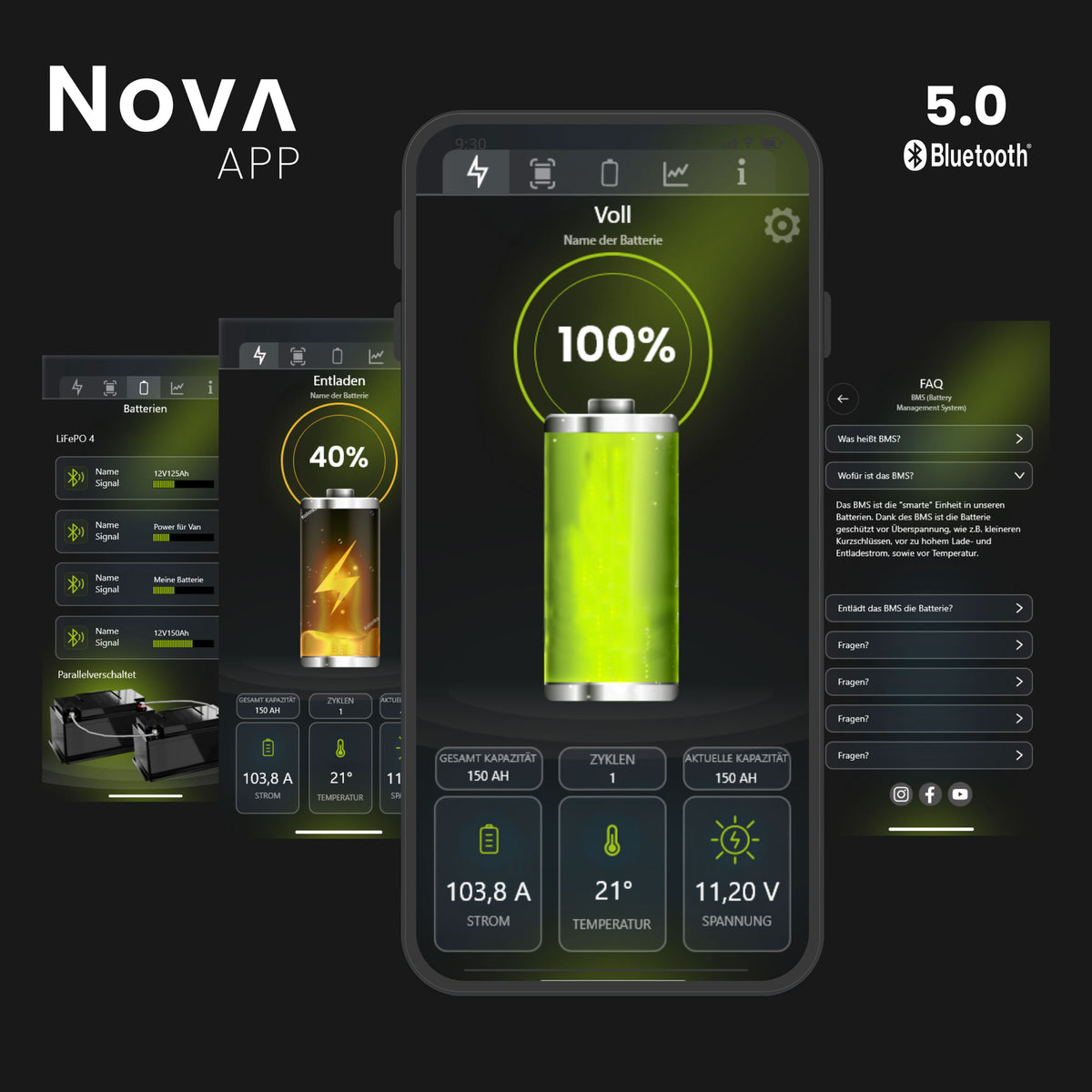 WATTSTUNDE® NOVA Core 200 Ah Batterie LiFePO4