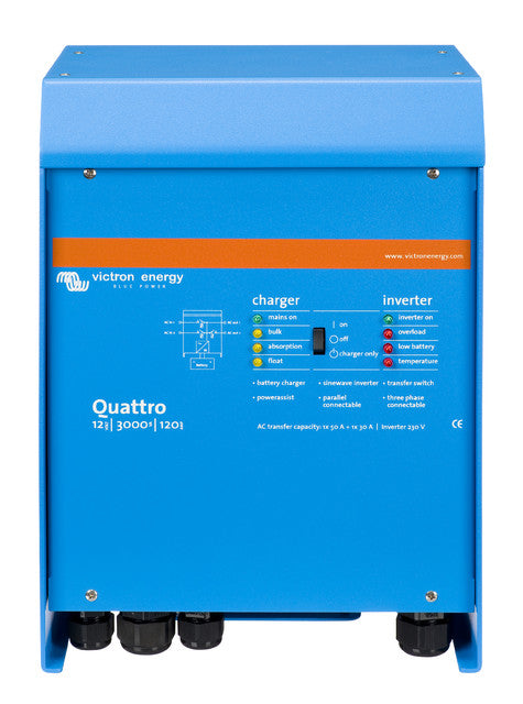 Victron Quattro 12/3000/120-50/50 inverter 2400W and charger