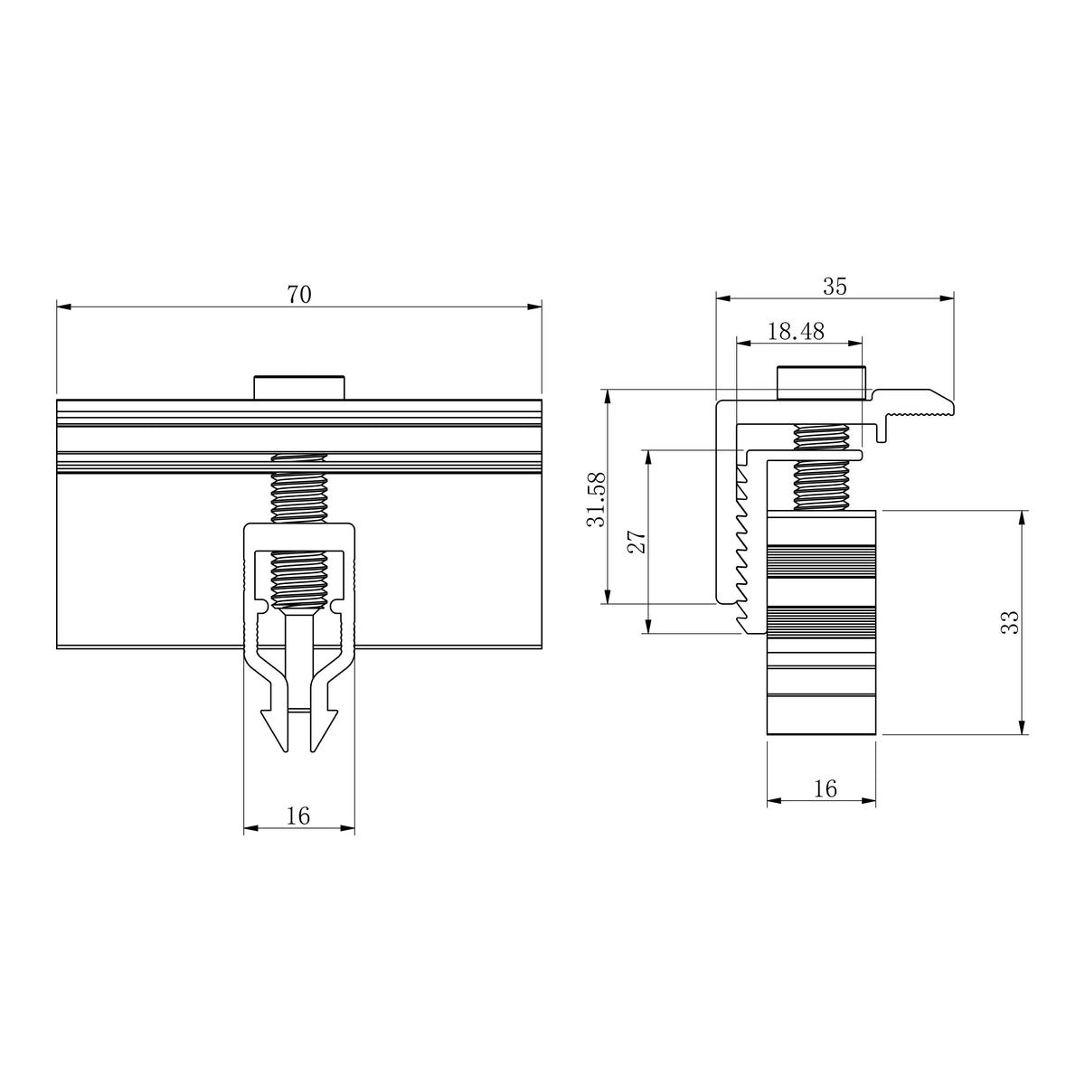 WATTSTUNDE® Hausdachhalterung Endklemmen + Kappen