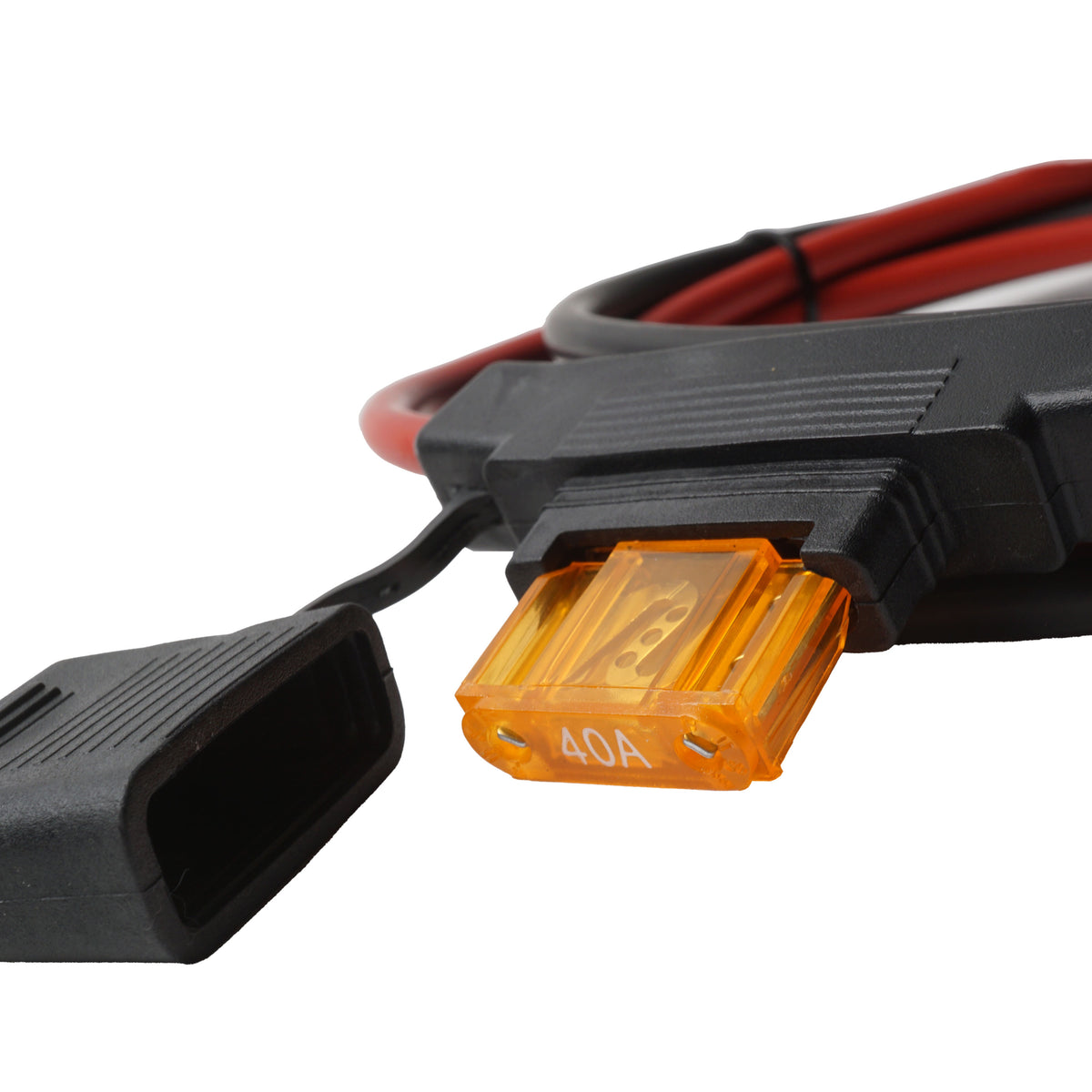 WATTSTUNDE® Sicherungskabel (mit Sicherung 40A) 2x10mm² M8/Aderendhülse 1,5m rot/schwarz