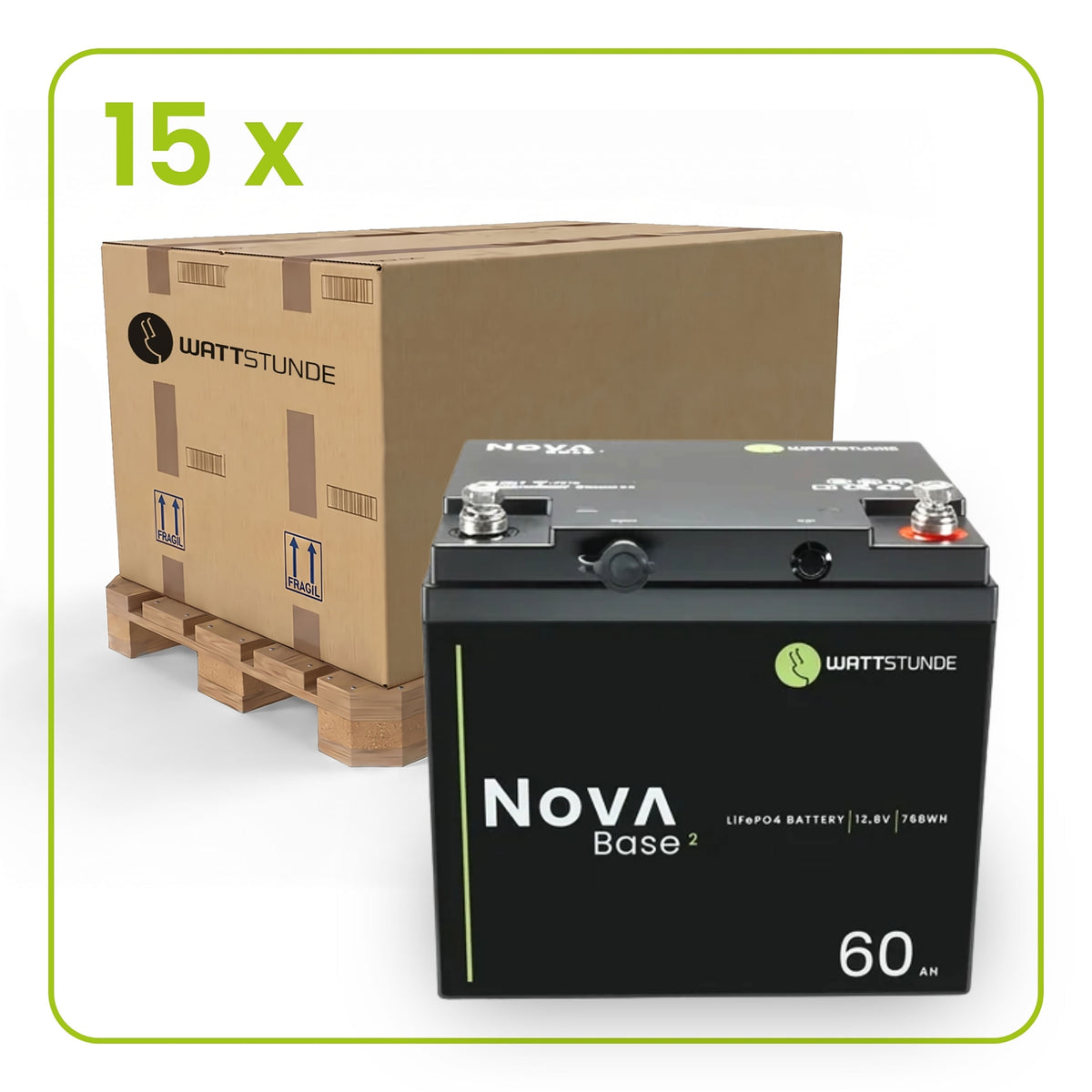 WATTSTUNDE® NOVA Base 2 60Ah Batterie LiFePO4