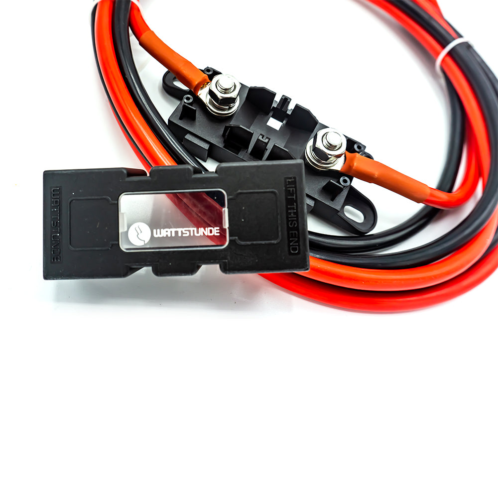 WATTSTUNDE® Fuse Cable (with Fuse Holder) 2 x 16 mm² M8/Wire End Ferrule 2 m Red/Black