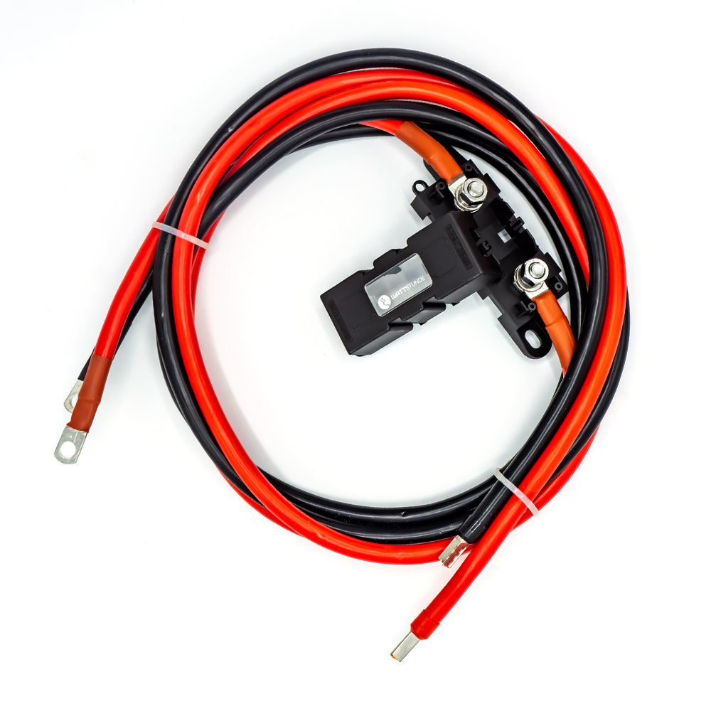 WATTSTUNDE® Sicherungskabel (mit Sicherungshalter) 2x25 mm² M8/Aderendhülse 1 m rot/schwarz