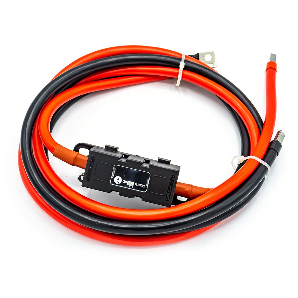 WATTSTUNDE® Fuse Cable (with fuse holder) 2 x 35 mm² M8/Wire End Ferrule 2 m Red/Black