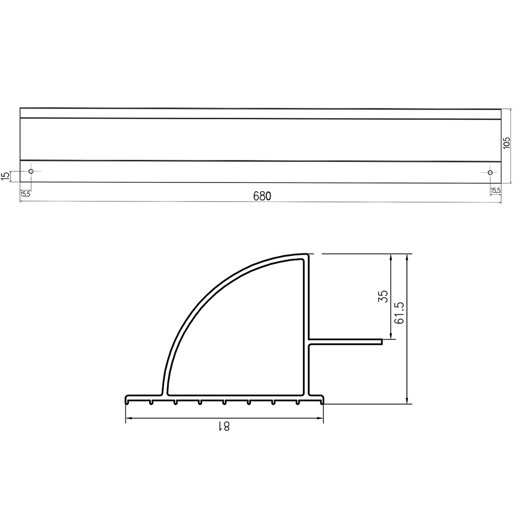 WATTSTUNDE® Solarmodul Halterung HSA68/W ALU silber